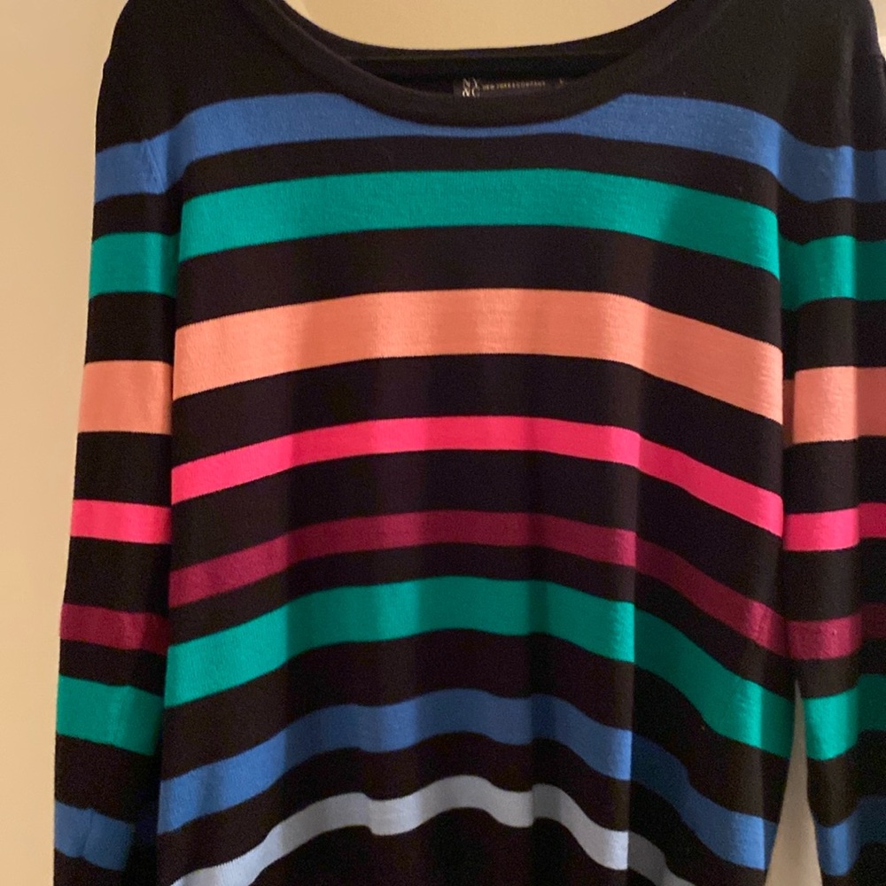 Long sleeve multicolored striped sweater